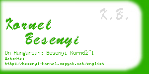 kornel besenyi business card